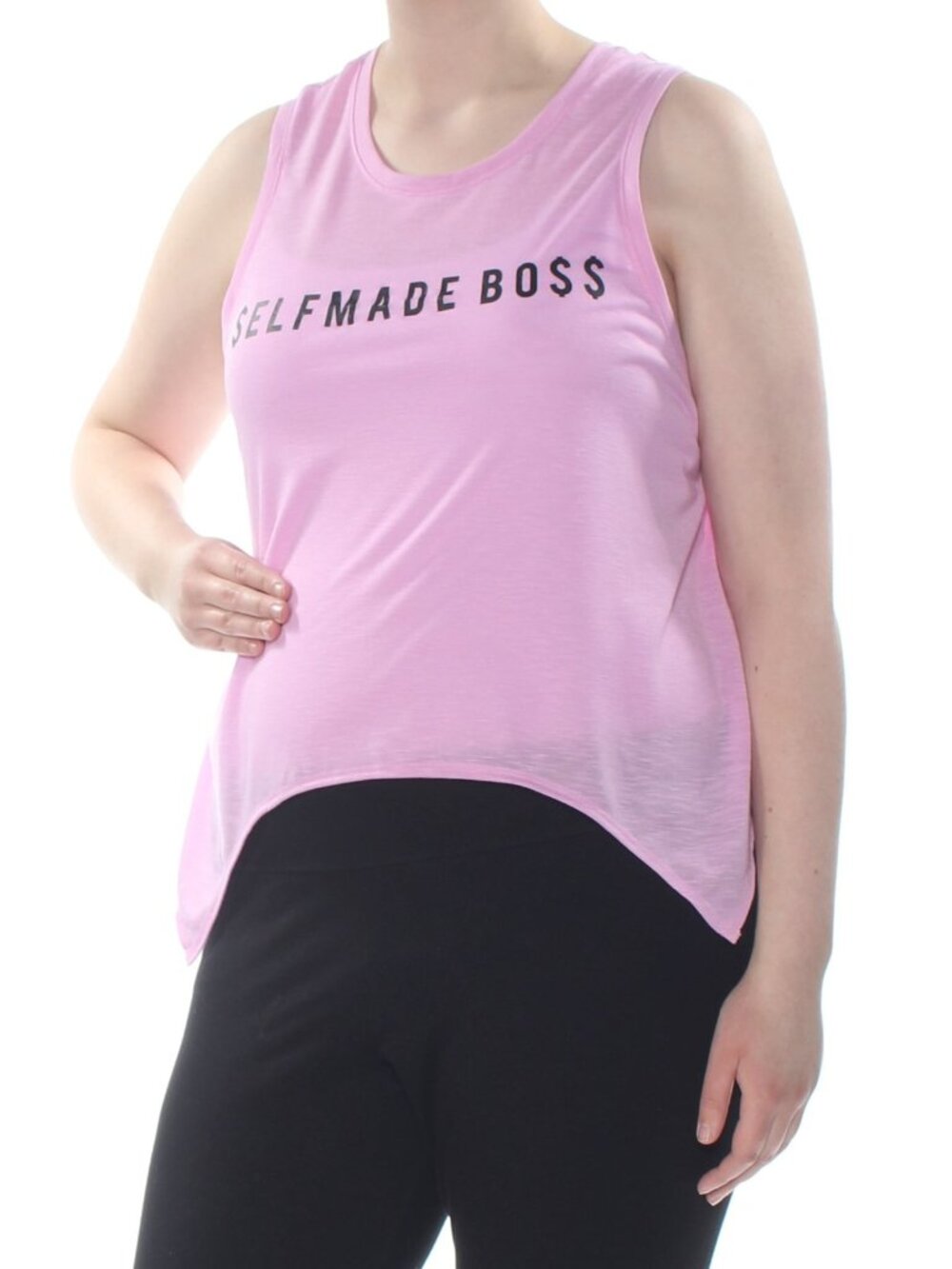 Material Girl Womens Activewear Sleeveless Crew Neck Top